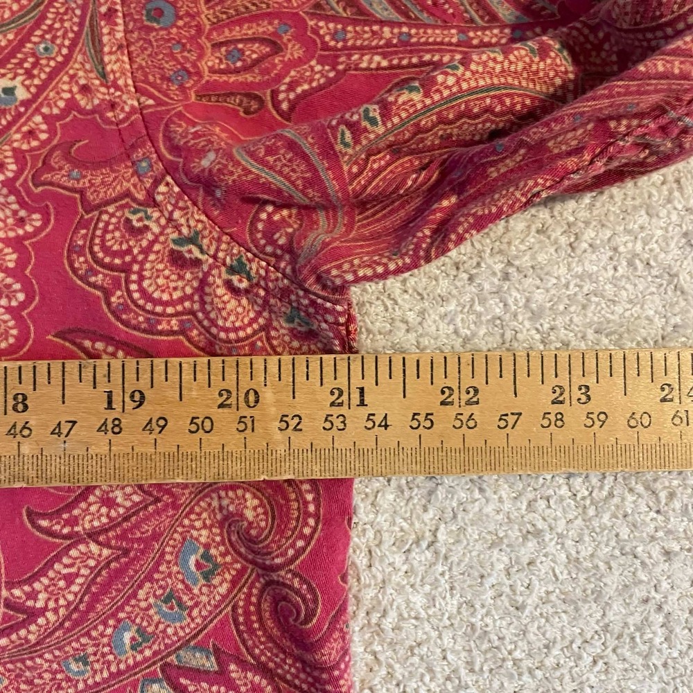 Lauren Ralph Lauren Medium Pink Paisley Cotton Blend Pajama Sleep Shirt Womens - Picture 6 of 8